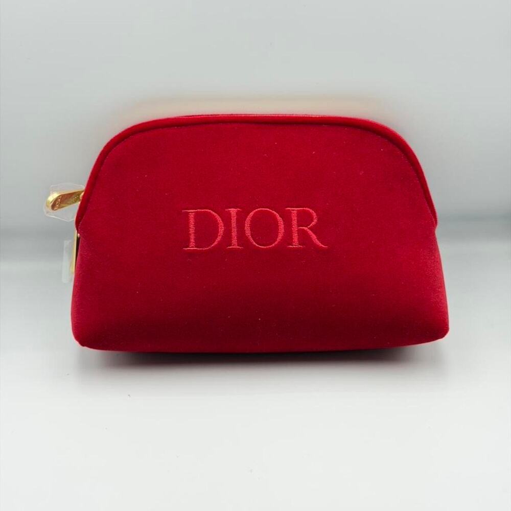 Red velvet dior makeup bag